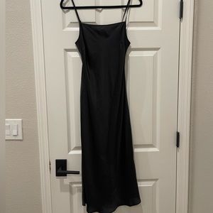 Aritzia Black Square Neck Slip Dress